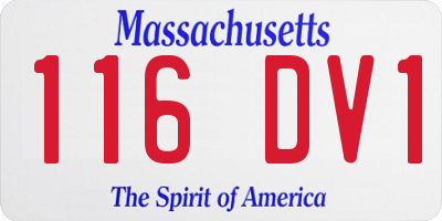 MA license plate 116DV1
