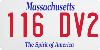 MA license plate 116DV2