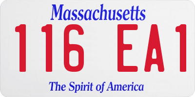 MA license plate 116EA1
