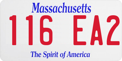MA license plate 116EA2