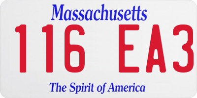 MA license plate 116EA3
