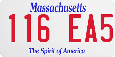 MA license plate 116EA5