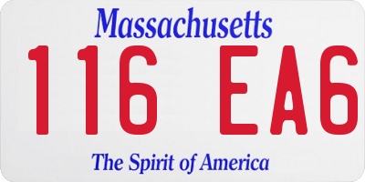 MA license plate 116EA6