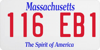 MA license plate 116EB1