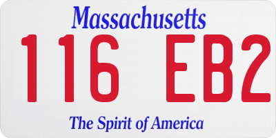 MA license plate 116EB2
