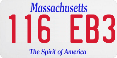 MA license plate 116EB3