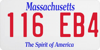 MA license plate 116EB4