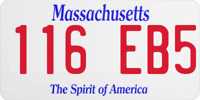 MA license plate 116EB5