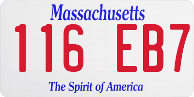 MA license plate 116EB7