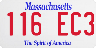 MA license plate 116EC3