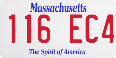 MA license plate 116EC4