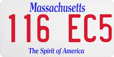MA license plate 116EC5
