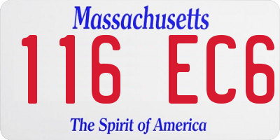 MA license plate 116EC6