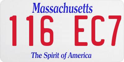 MA license plate 116EC7