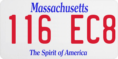 MA license plate 116EC8