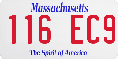 MA license plate 116EC9