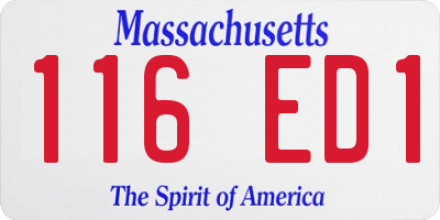 MA license plate 116ED1