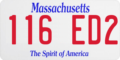 MA license plate 116ED2