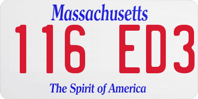 MA license plate 116ED3