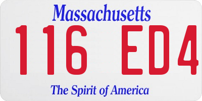 MA license plate 116ED4