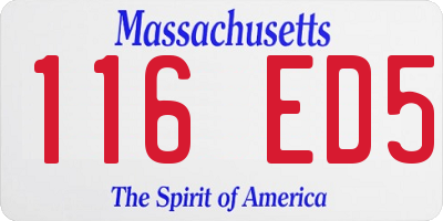 MA license plate 116ED5