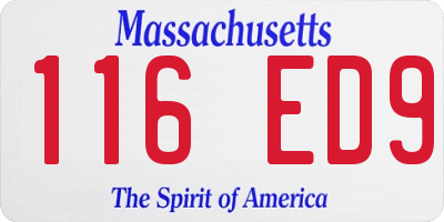 MA license plate 116ED9