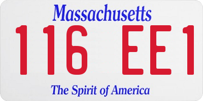 MA license plate 116EE1