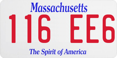 MA license plate 116EE6