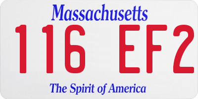 MA license plate 116EF2