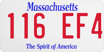 MA license plate 116EF4