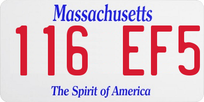 MA license plate 116EF5