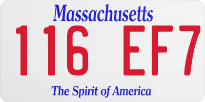 MA license plate 116EF7