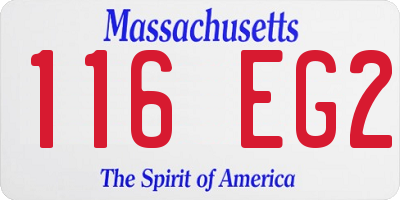 MA license plate 116EG2