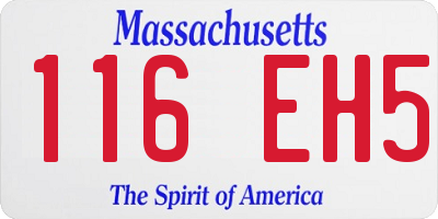 MA license plate 116EH5