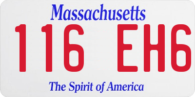 MA license plate 116EH6