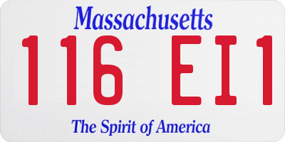 MA license plate 116EI1