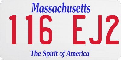 MA license plate 116EJ2