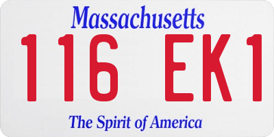 MA license plate 116EK1