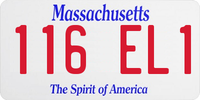 MA license plate 116EL1
