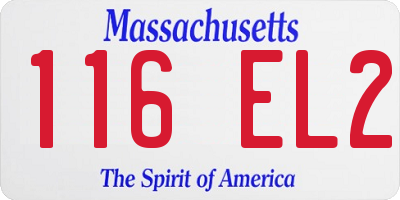MA license plate 116EL2
