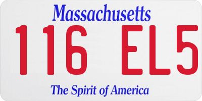 MA license plate 116EL5