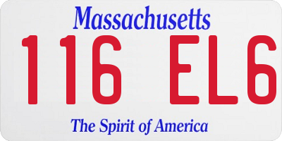 MA license plate 116EL6