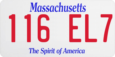 MA license plate 116EL7