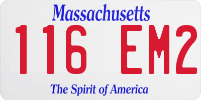 MA license plate 116EM2
