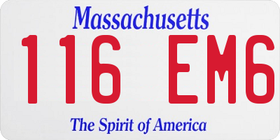MA license plate 116EM6
