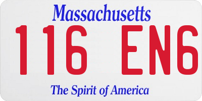 MA license plate 116EN6