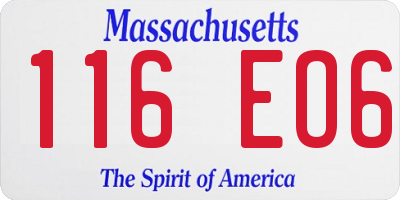 MA license plate 116EO6