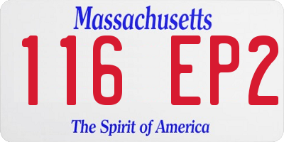 MA license plate 116EP2