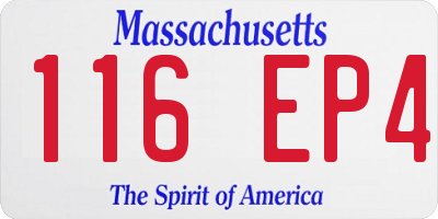 MA license plate 116EP4