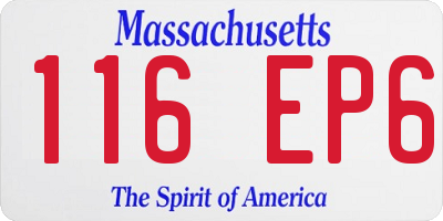 MA license plate 116EP6